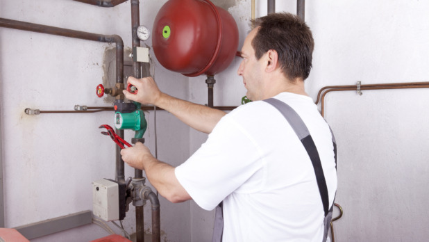 heating engineer at work