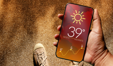 Smartphone bij zeer heet weer