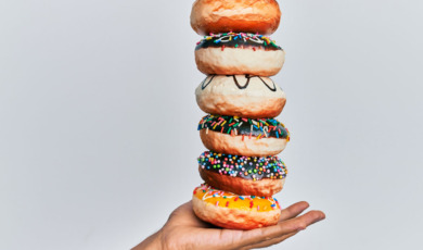 Donuts op een hand