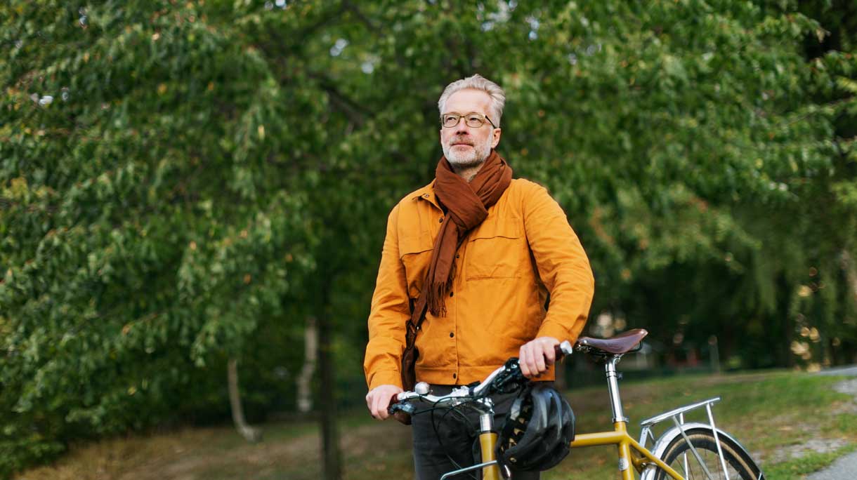 Man met fiets