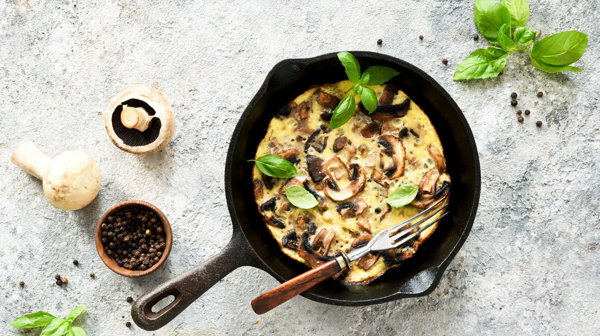 Fritatta met paddenstoelen