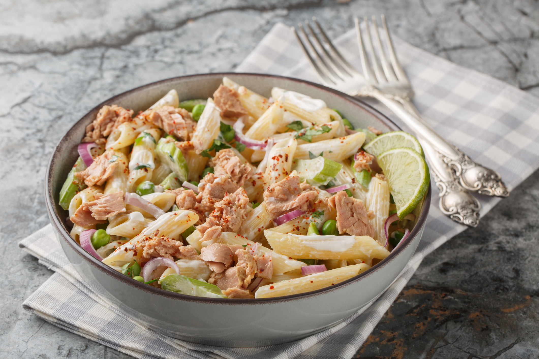 Penne met tonijn