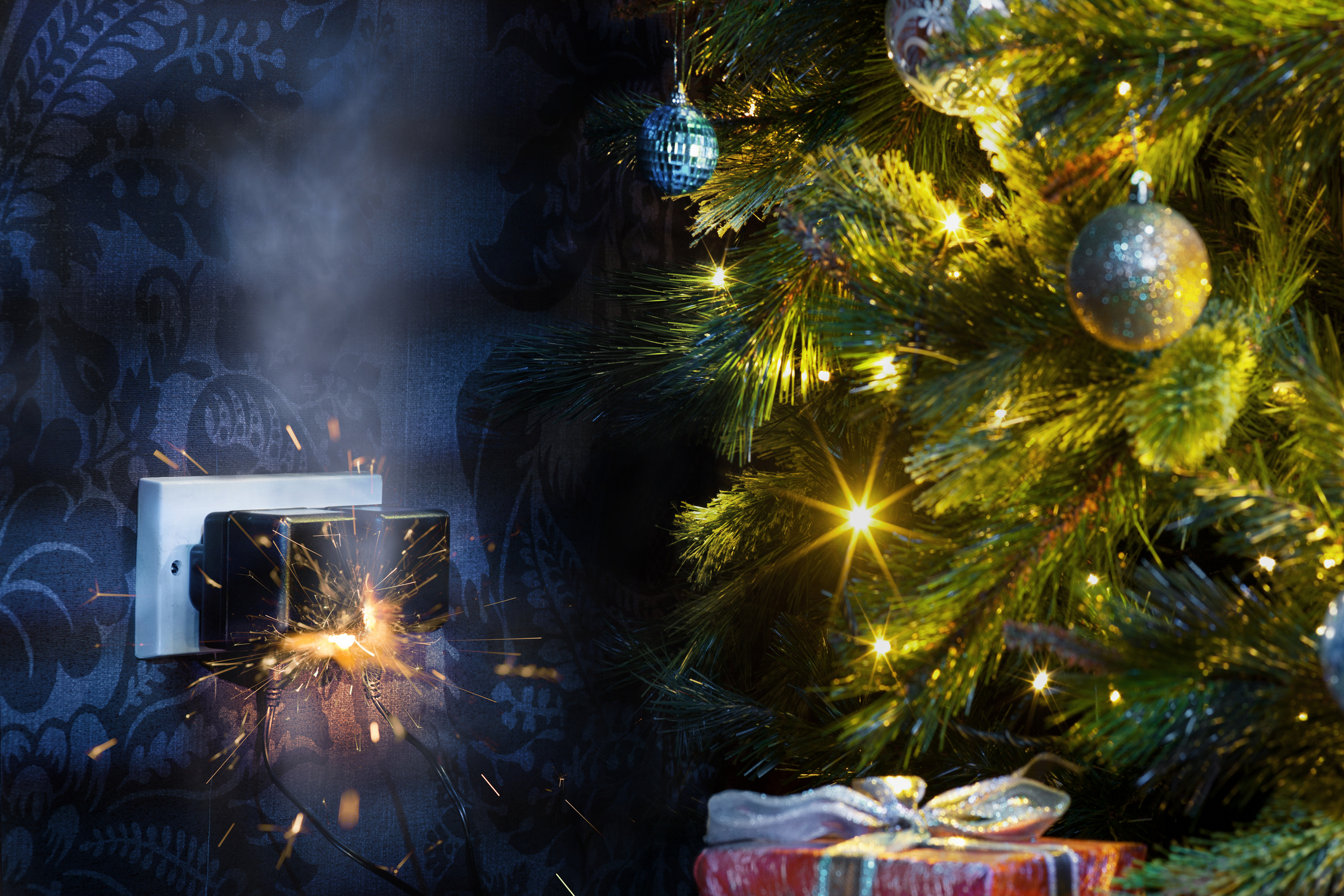 Kerstmis electrische stoppen slaan door