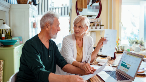 Senior Couple doing Home Finances