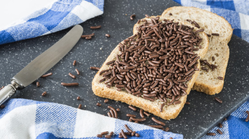 Hagelslag op een boterham