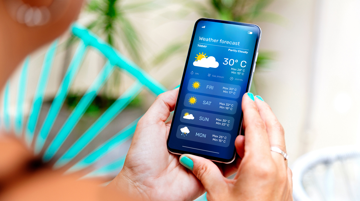 weersvoorspelling op telefoon
