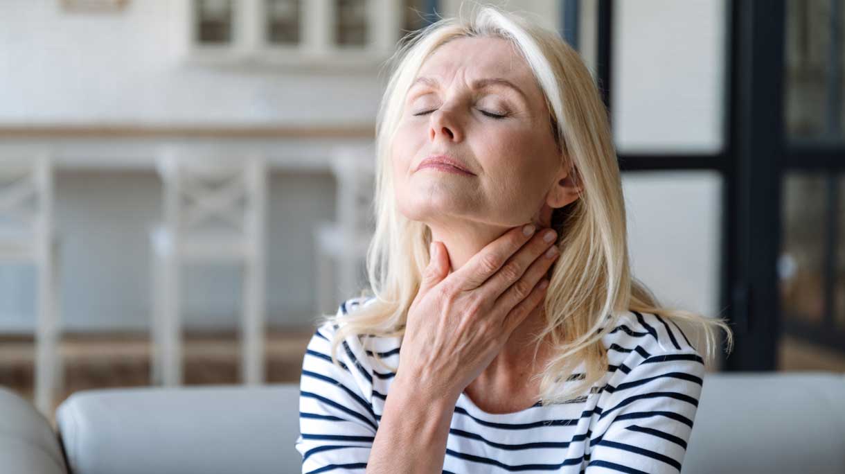 vrouw met schildklierklachten