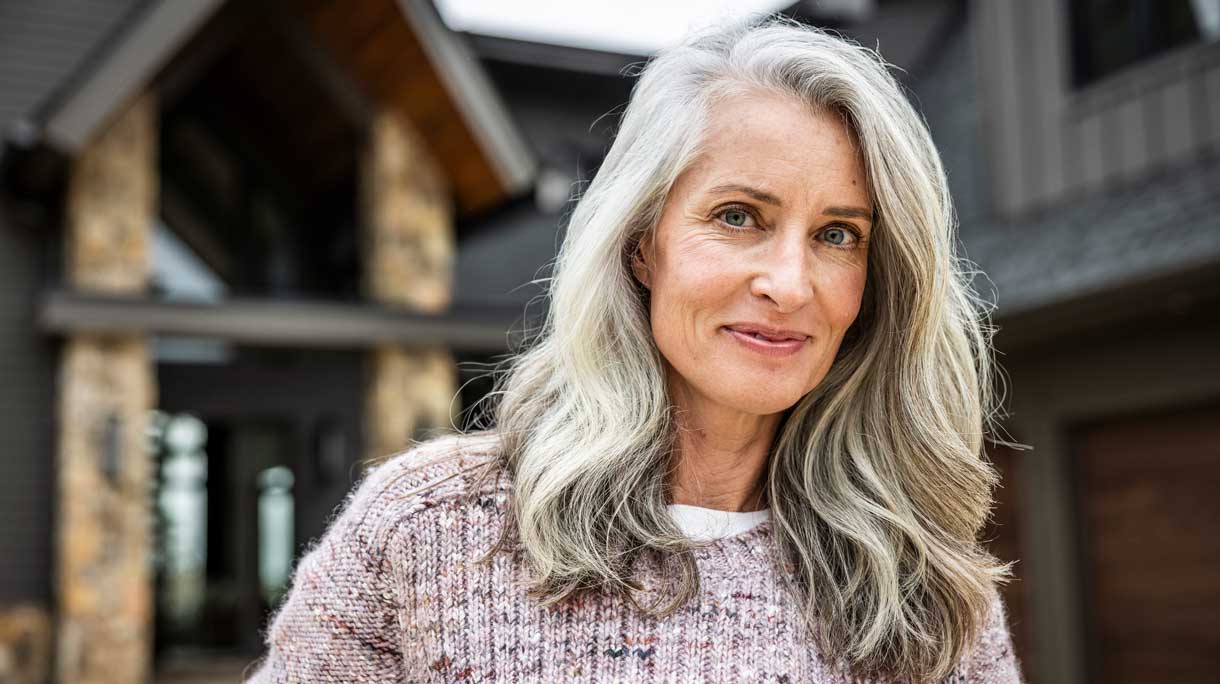 portret van vrouw buiten