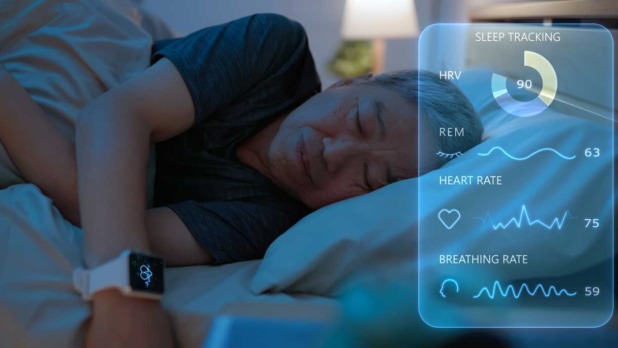 Man trackt slaap met smartwatch