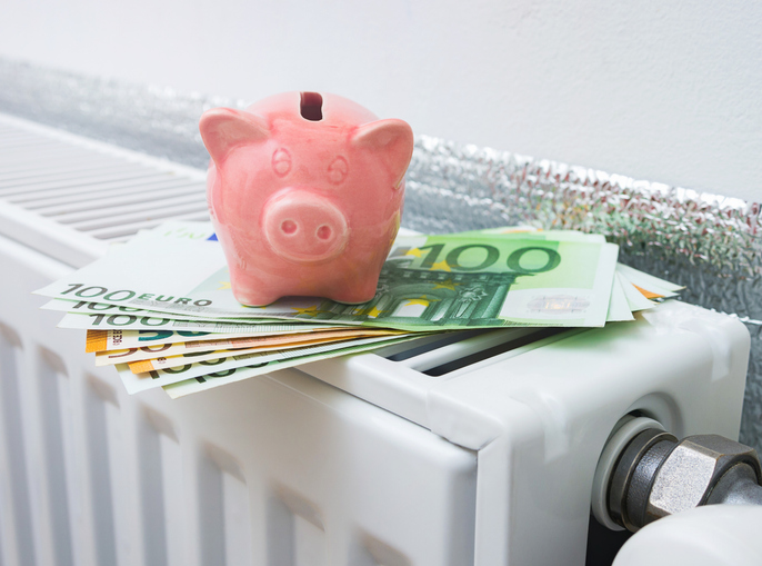 Piggy bank op de kachel