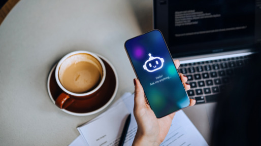AI chatbot op een smartphone