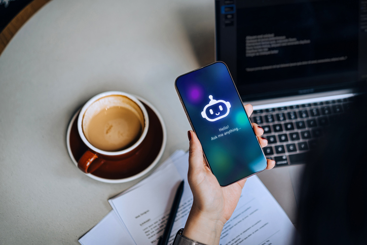 AI chatbot op een smartphone