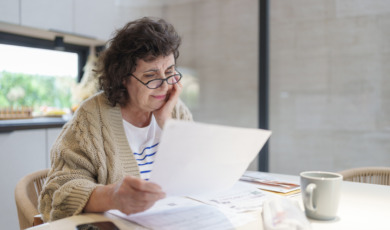 Vrouw is aan het werk achter haar laptop