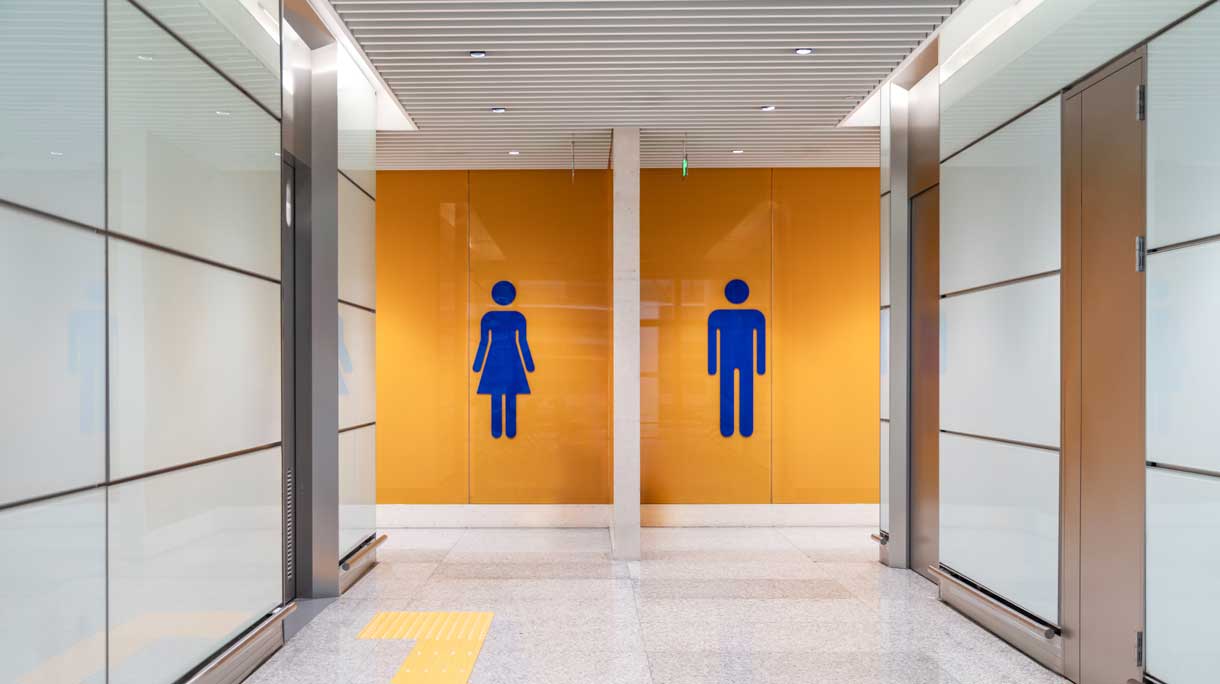 openbaar toilet op vliegveld