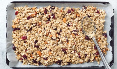 bakplaat met granola