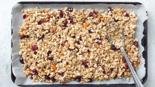 bakplaat met granola