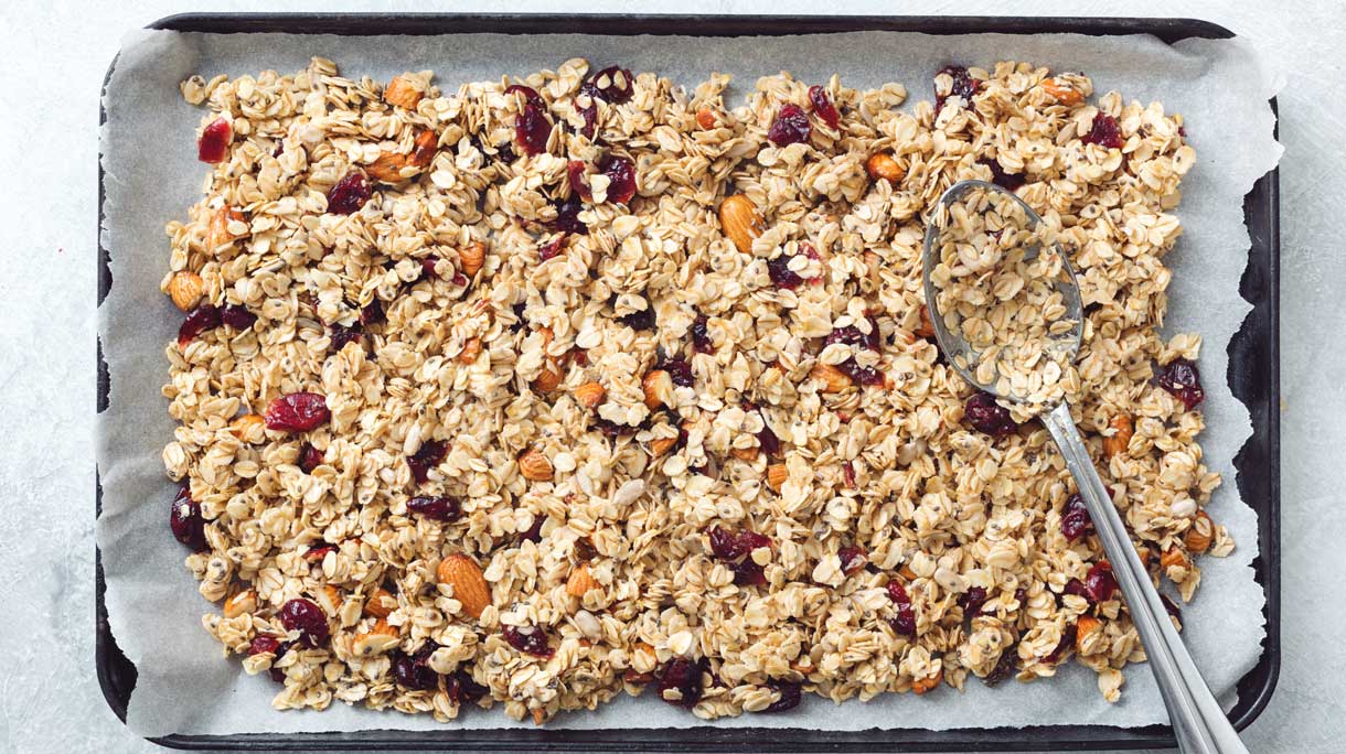 bakplaat met granola