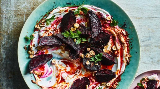 Geroosterde bietjes met harissayoghurt