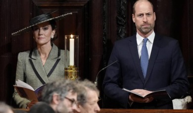 William en Catherine bij installatie aartsbisschop van Canterbury