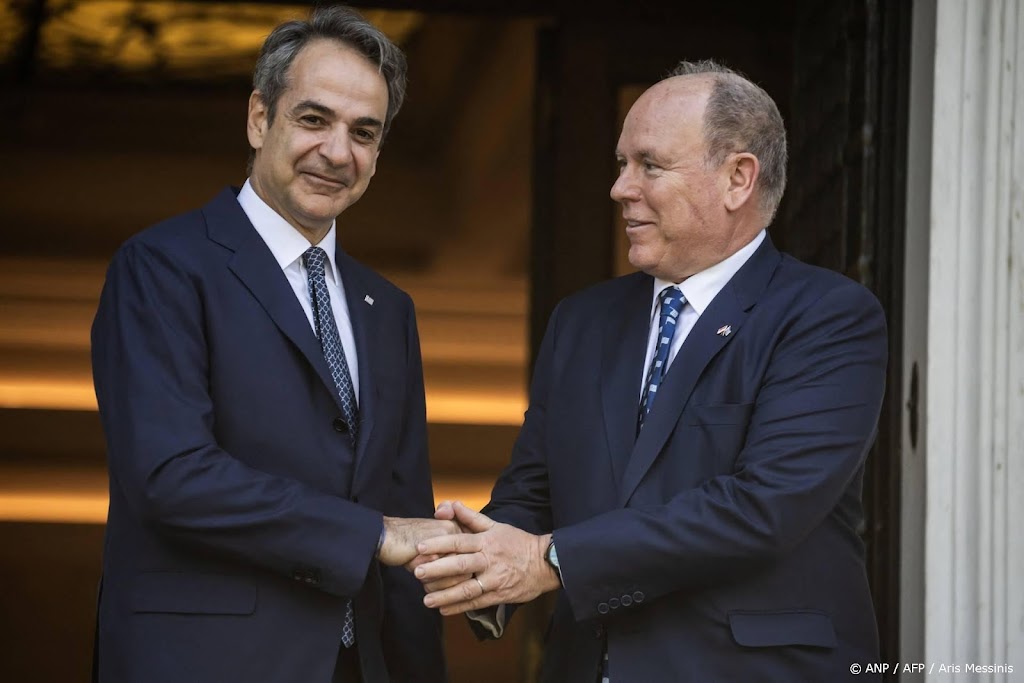 Prins Albert spreekt Griekse leiders in Athene