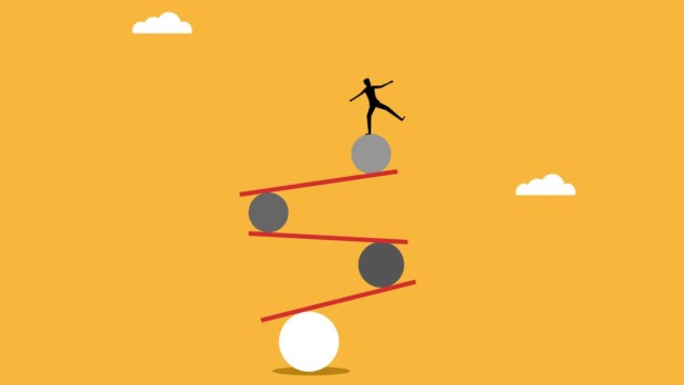 illustratie van een wankele wereld