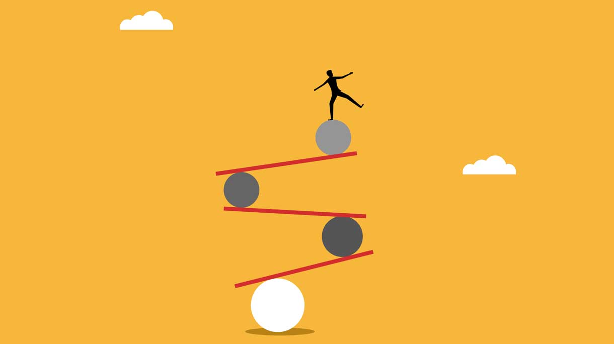 illustratie van een wankele wereld