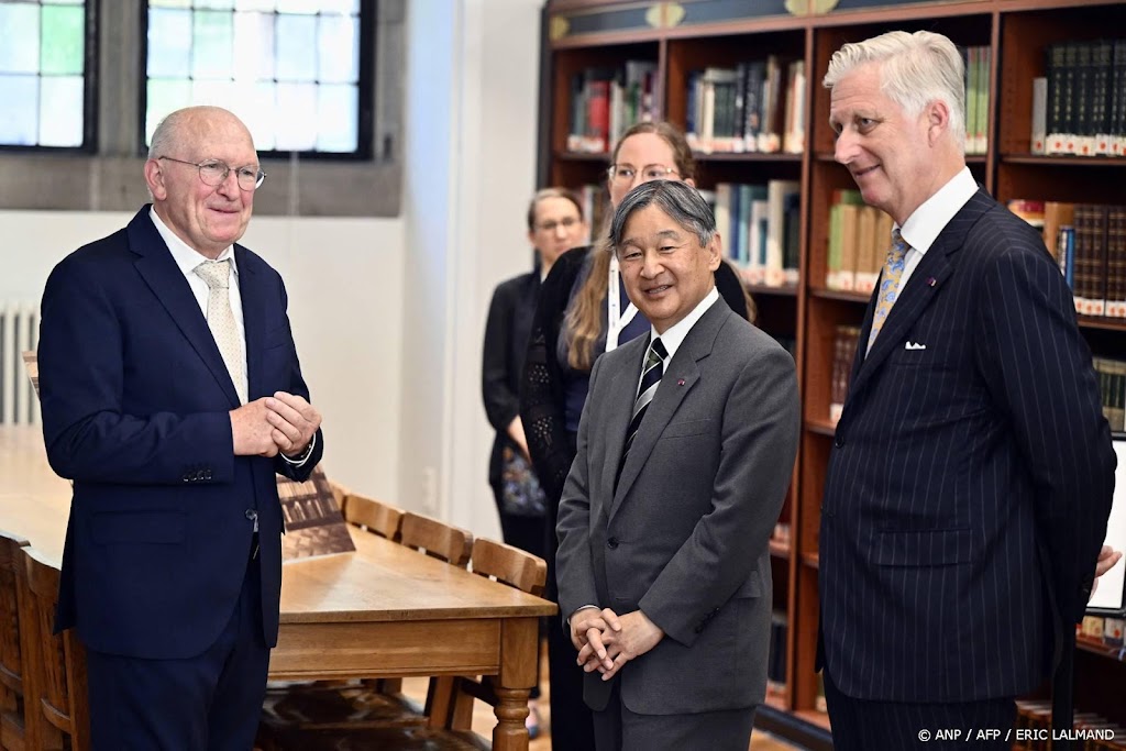 Japanse keizer bezoekt universiteitsbibliotheek in Leuven