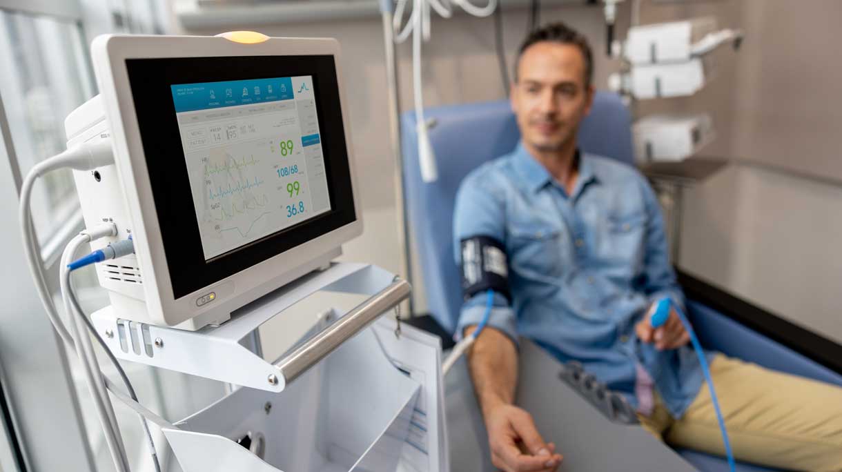 man krijgt immunotherapie