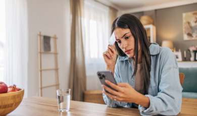 Vrouw met smartphone
