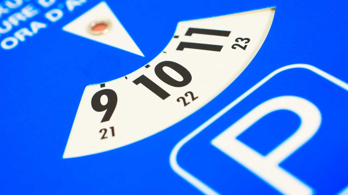 Parkeerschijf voor de blauwe zone
