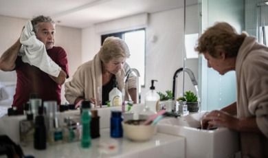 drukte in de badkamer