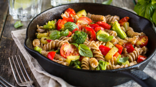 Pastagerecht gemaakt met volkoren pasta