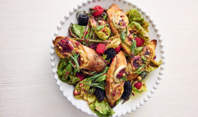 Bramensalade met geitenkaas