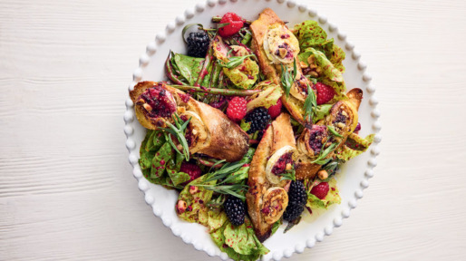 Bramensalade met geitenkaas