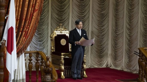 Keizer Naruhito woont openingsceremonie Japans parlement bij
