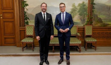 Koning Haakon ontvangt Finse president Stubb