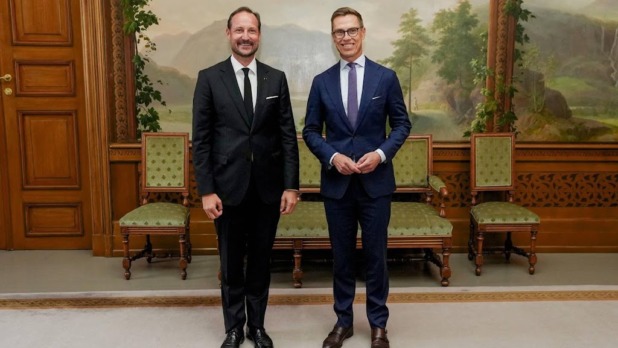 Koning Haakon ontvangt Finse president Stubb