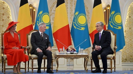 Belgisch koningspaar bij receptie voor Belgen in Kazachstan