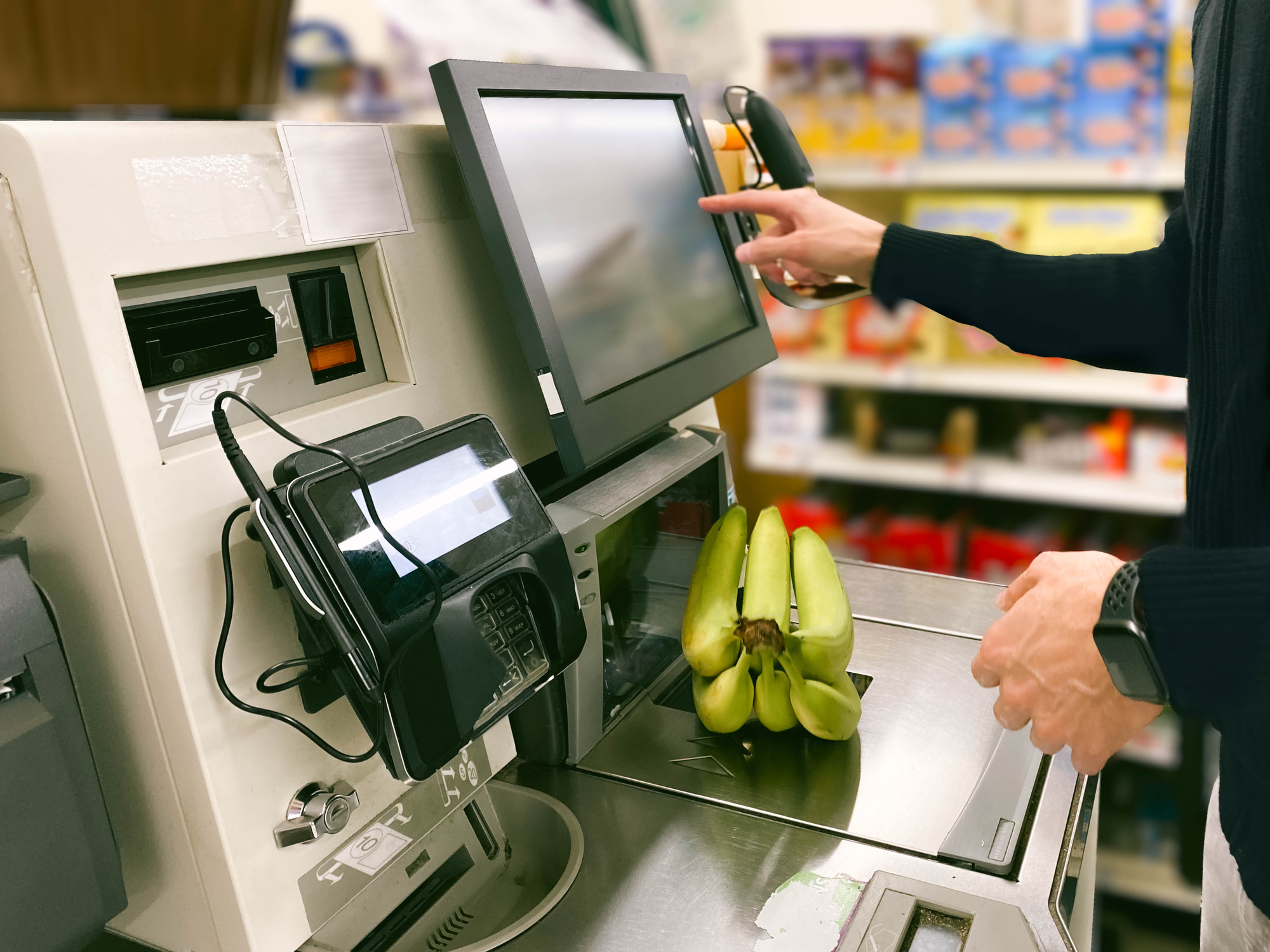 Bananen afrekenen bij de zelfscankassa