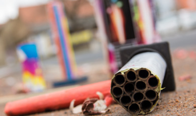 Afgestoken resten vuurwerk