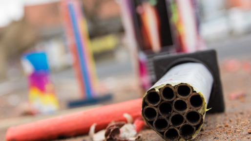 Afgestoken resten vuurwerk