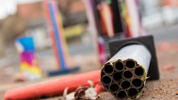 Afgestoken resten vuurwerk