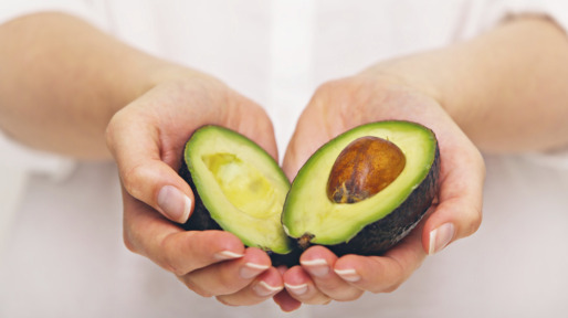 Tropical Avocado Sliced in Half