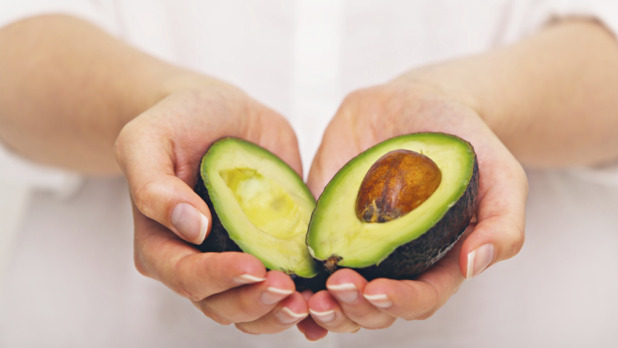 Tropical Avocado Sliced in Half