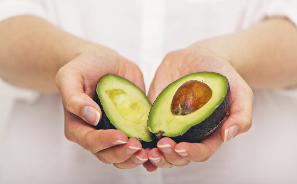 Tropical Avocado Sliced in Half