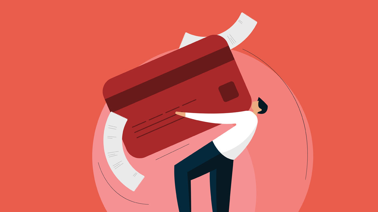 Man draagt creditcard